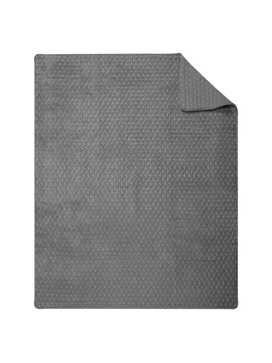 Двустороннее стеганое покрывало Velvet Stitch, 50 x 60 дюймов Levtex — изображение 5 из 6, серый