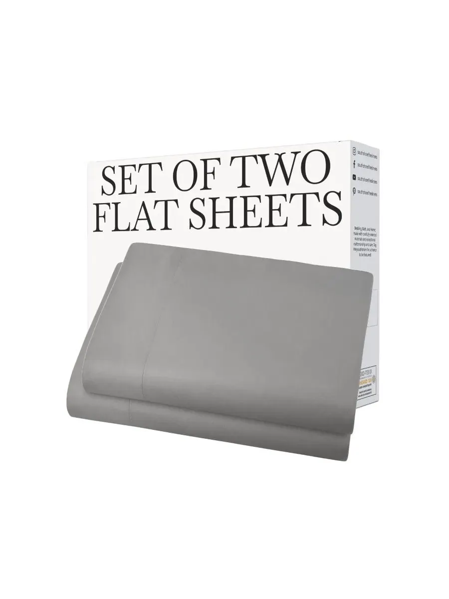 Комплект простыней без резинки, 2 шт., Full Southshore Fine Linens — изображение 3 из 5, серый