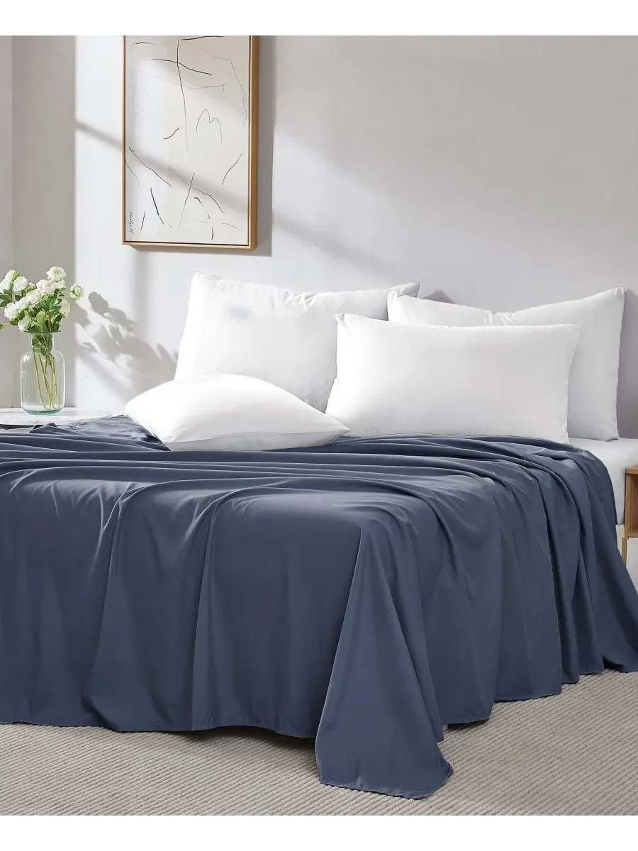 Комплект плоских простыней из полиэстера, 2 шт, Full Southshore Fine Linens — изображение 4 из 5, синий