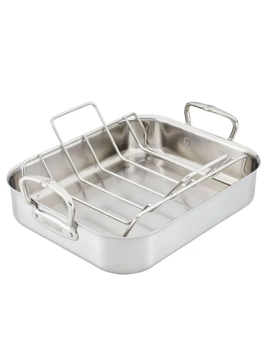 Большая жаровня Provisions Classic Clad с решеткой Hestan, нержавеющая сталь — серебристый