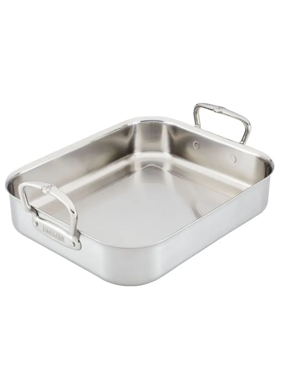 Большая жаровня Provisions Classic Clad с решеткой Hestan, нержавеющая сталь — изображение 2 из 7, серебристый