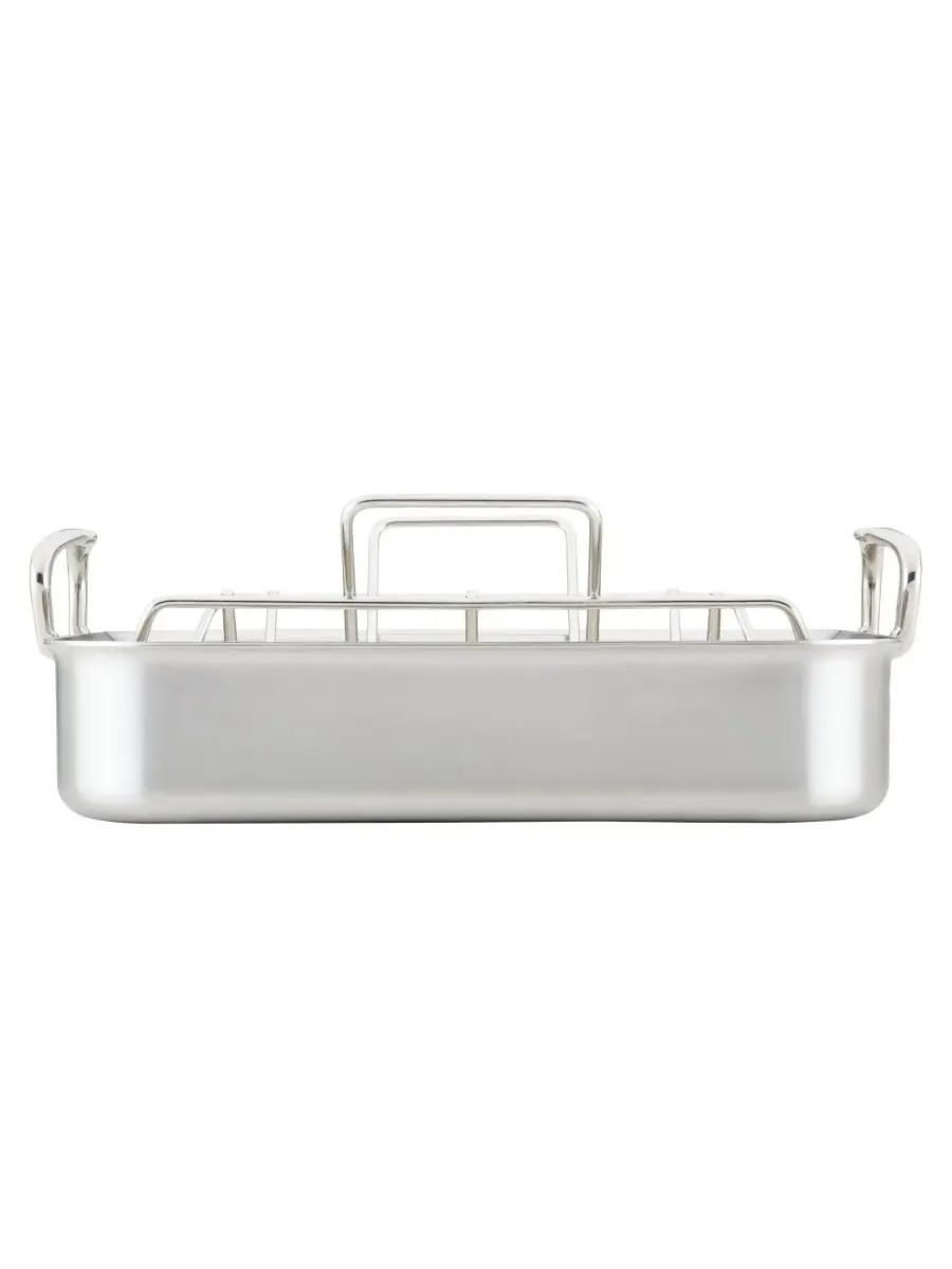 Большая жаровня Provisions Classic Clad с решеткой Hestan, нержавеющая сталь — изображение 4 из 7, серебристый