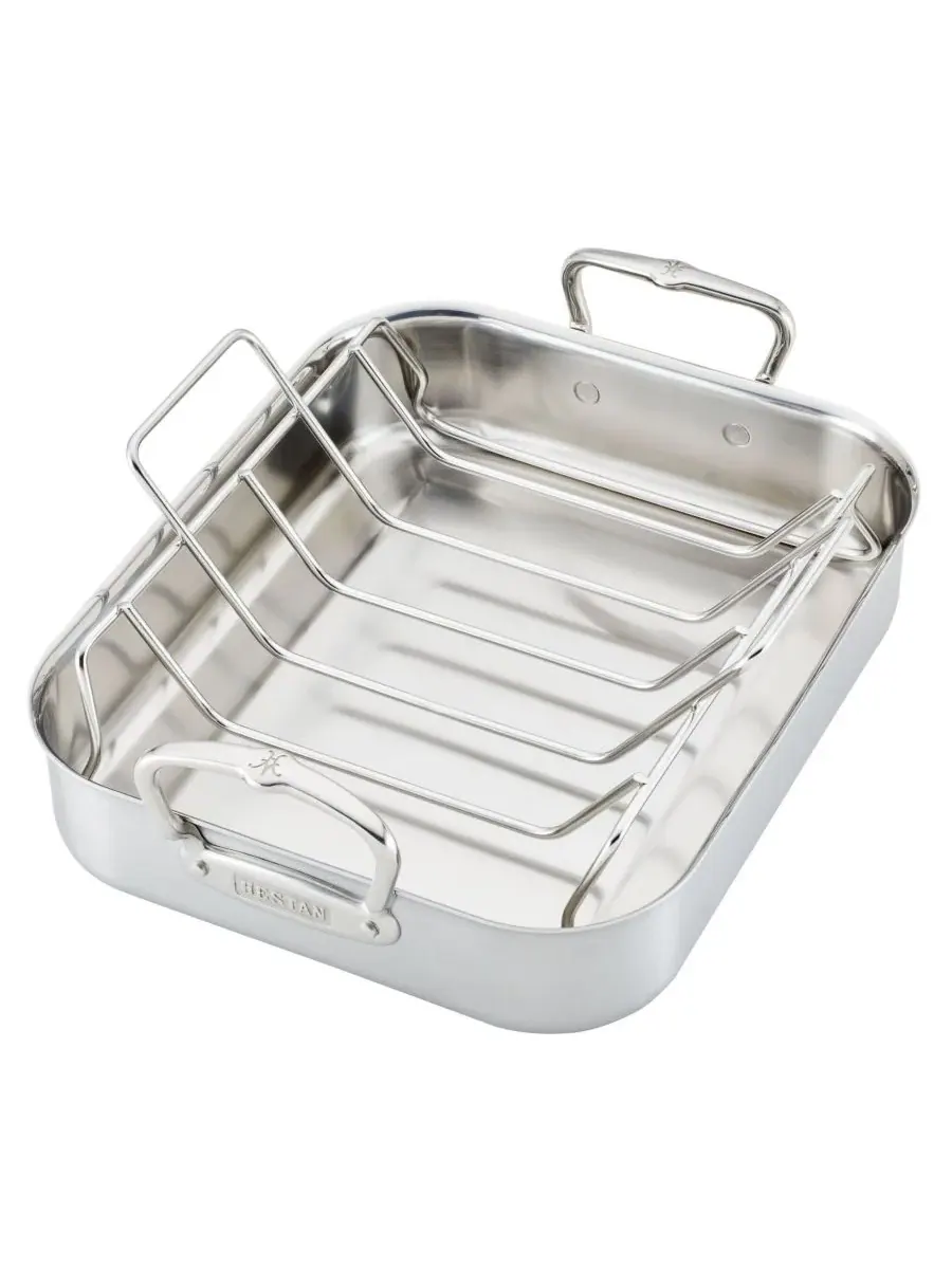 Большая жаровня Provisions Classic Clad с решеткой Hestan, нержавеющая сталь — изображение 5 из 7, серебристый