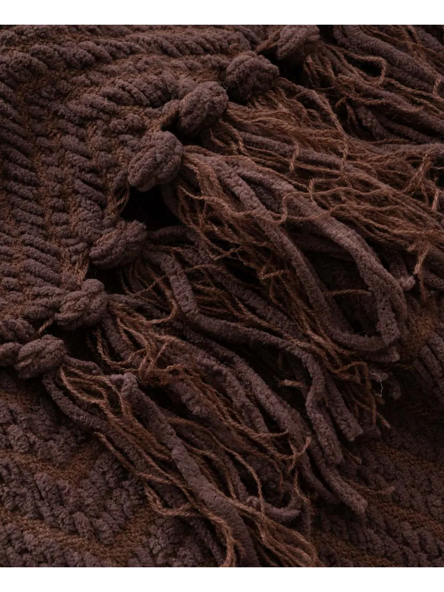 Плед из синели с узором «елочка», 50 x 60 дюймов Battilo — изображение 4 из 7, коричневый