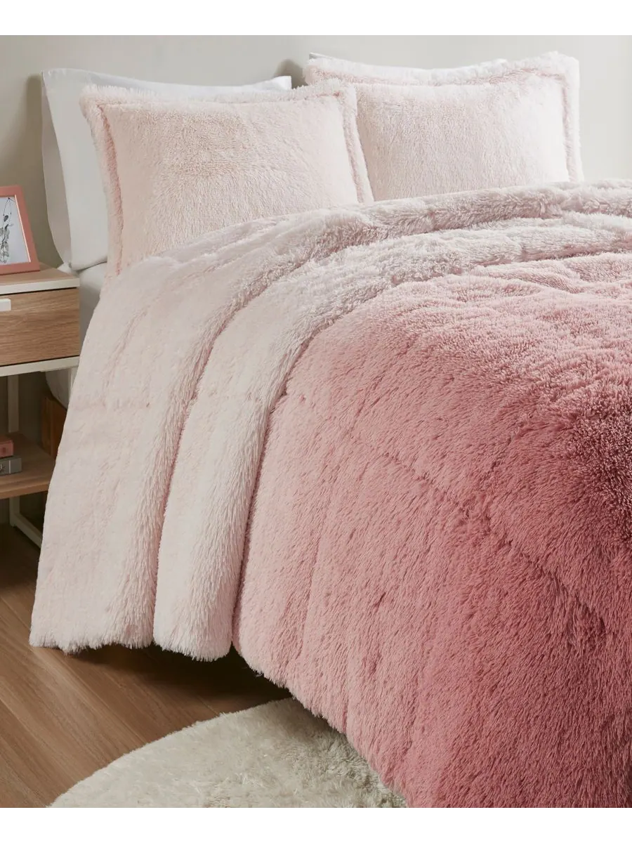Комплект постельного белья Brielle Ombre из 3 предметов с пушистым искусственным мехом, размер — изображение 4 из 9