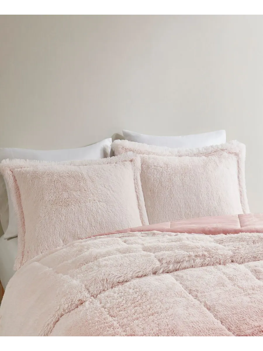 Комплект постельного белья Brielle Ombre из 3 предметов с пушистым искусственным мехом, размер — изображение 5 из 9