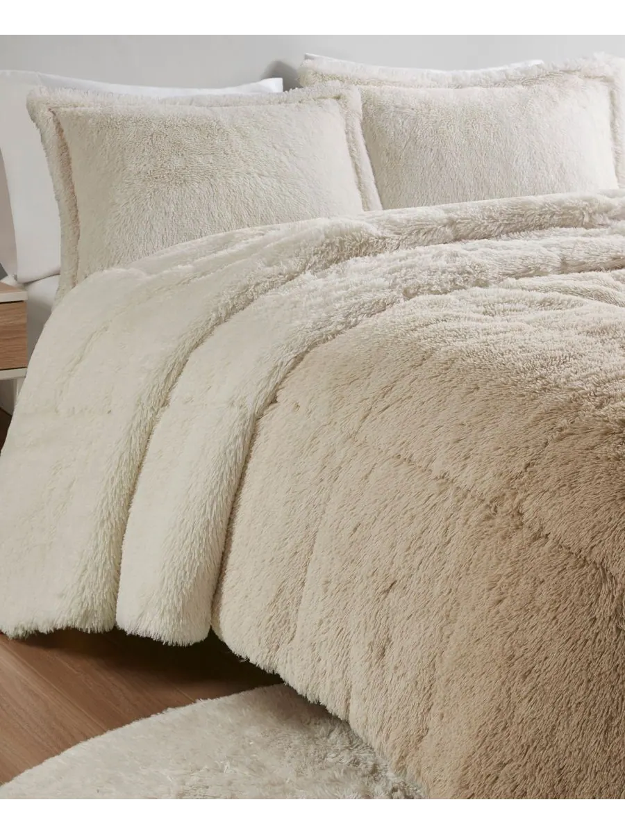 Комплект постельного белья Brielle Ombre из 3 предметов с пушистым искусственным мехом, размер — изображение 4 из 10
