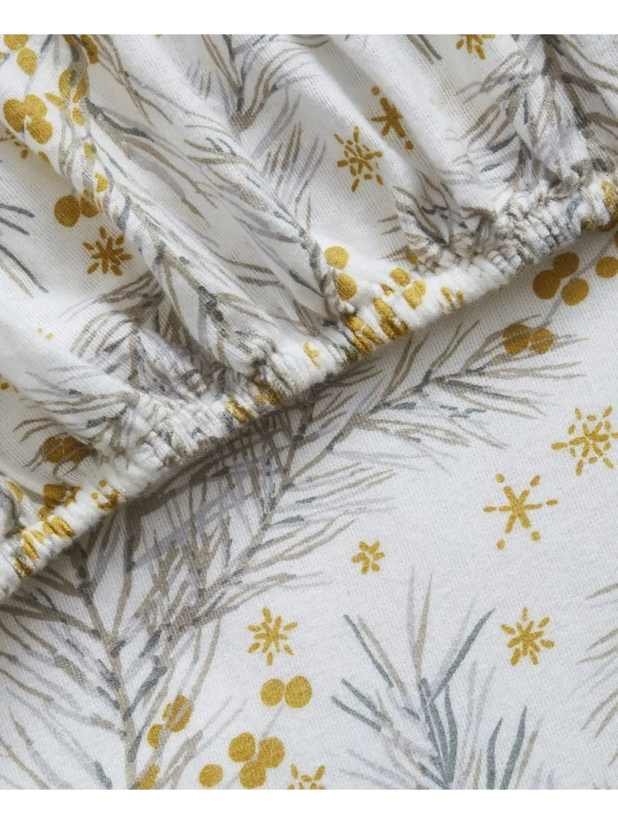 Комплект постельного белья Home Pine из 100% хлопковой фланели, 4 предмета, размер Full Tahari — изображение 3 из 6, золото
