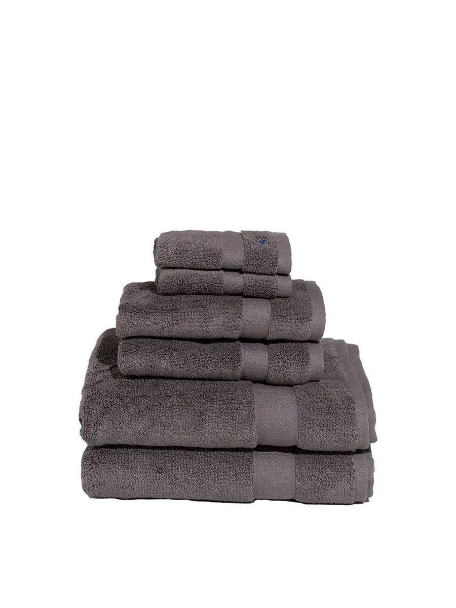 Фирменный набор полотенец из 6 предметов из однотонного хлопка Royal Velvet — серый