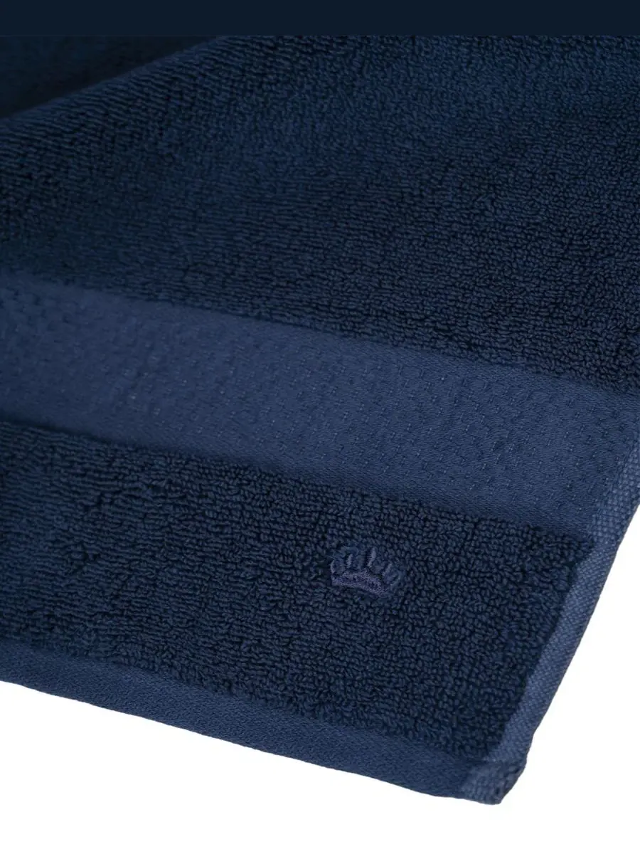 Фирменный набор полотенец из 6 предметов из однотонного хлопка Royal Velvet — изображение 3 из 3, темно-синий