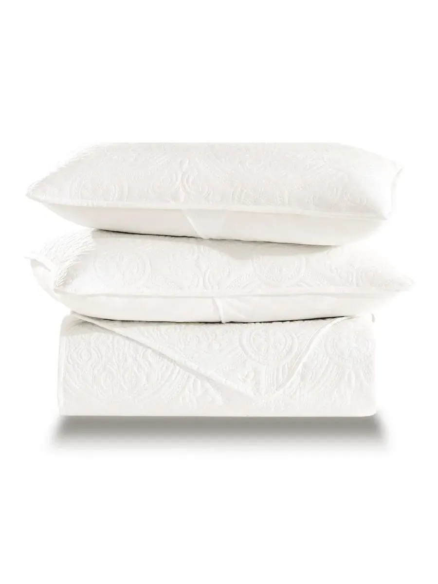 Комплект стеганого покрывала с медальонной строчкой Mischa, King Simply Soft — изображение 4 из 6, кость