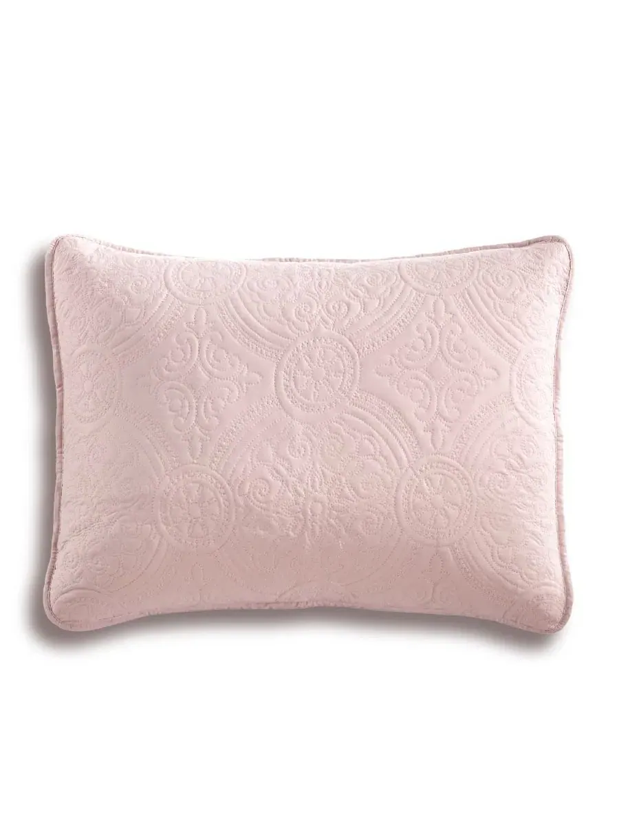 Комплект стеганого покрывала Mischa Medallion 3 предмета King Simply Soft — изображение 5 из 6, розовый