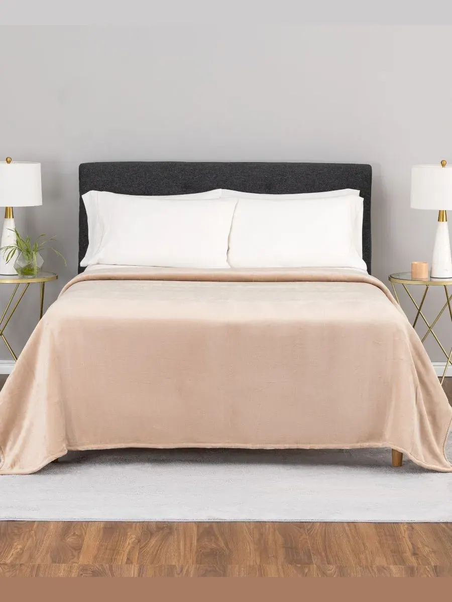 Плед VelvetLoft Home Plush Blanket Berkshire, Hummus — изображение 2 из 6