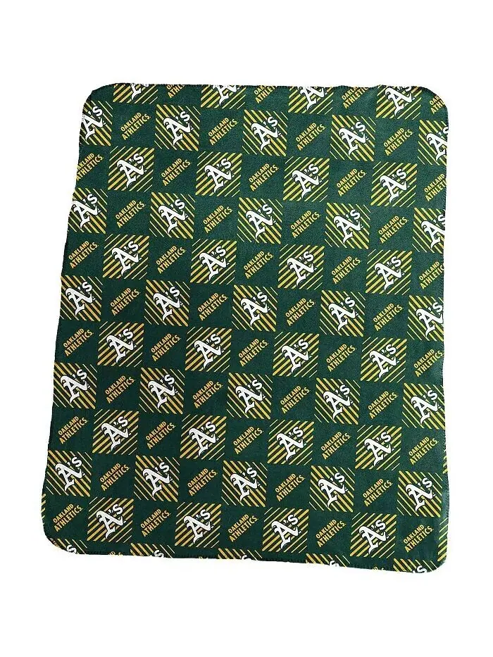 Флисовое одеяло с повторяющимся узором Oakland Athletics размером 60 x 50 дюймов Logo Brands