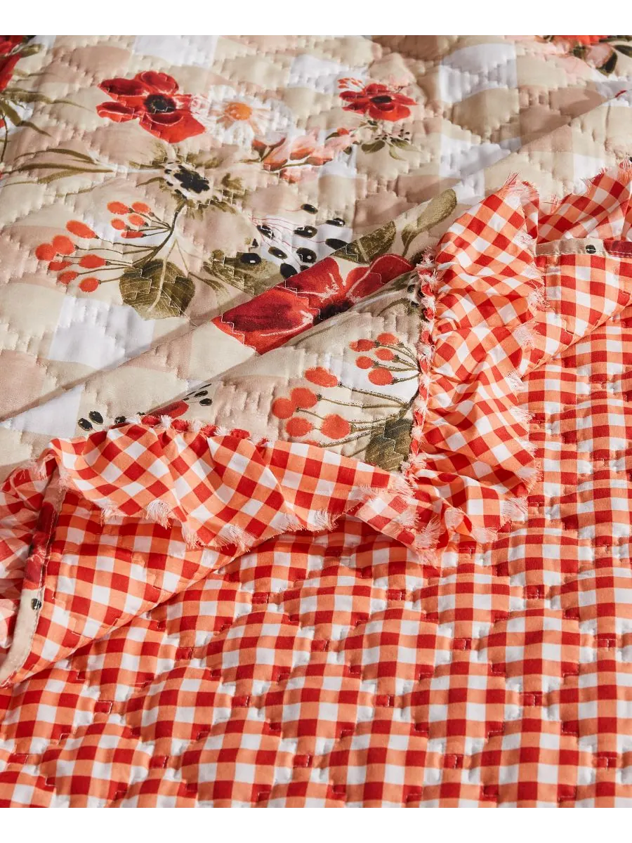 Хлопковый двусторонний стеганый плед, 50 x 60 дюймов Greenland Home Fashions, цвет truffle wheatly — изображение 2 из 4