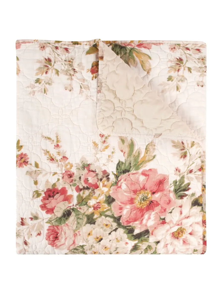 Хлопковый двусторонний стеганый плед, 50 x 60 дюймов Greenland Home Fashions, Buttercup Floral — изображение 2 из 4