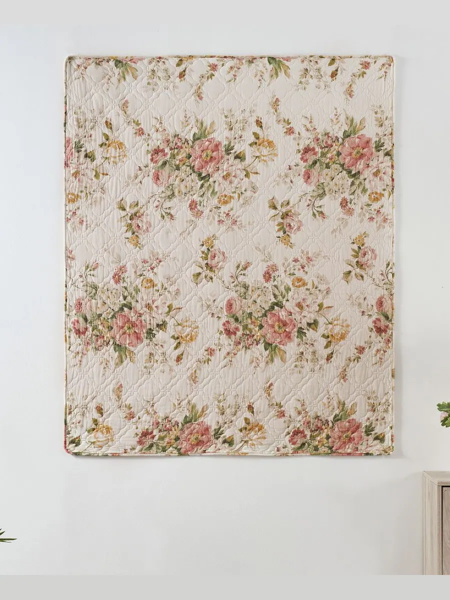 Хлопковый двусторонний стеганый плед, 50 x 60 дюймов Greenland Home Fashions, Buttercup Floral — изображение 3 из 4