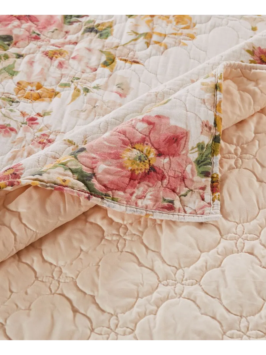 Хлопковый двусторонний стеганый плед, 50 x 60 дюймов Greenland Home Fashions, Buttercup Floral — изображение 4 из 4