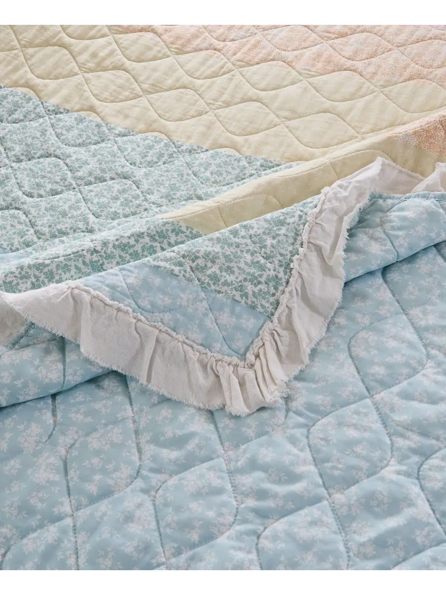 Хлопковый двусторонний стеганый плед, 50 x 60 дюймов Greenland Home Fashions, цвет pastel ruffled — изображение 4 из 4