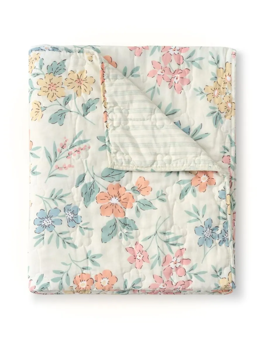 Хлопковый двусторонний стеганый плед, 50 x 60 дюймов Greenland Home Fashions — изображение 2 из 4, пастельный