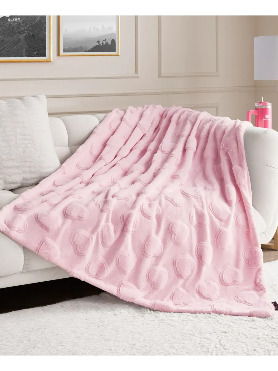 Плед из искусственного меха, 50 x 70 дюймов Juicy Couture — изображение 1 из 5, светлый розовый