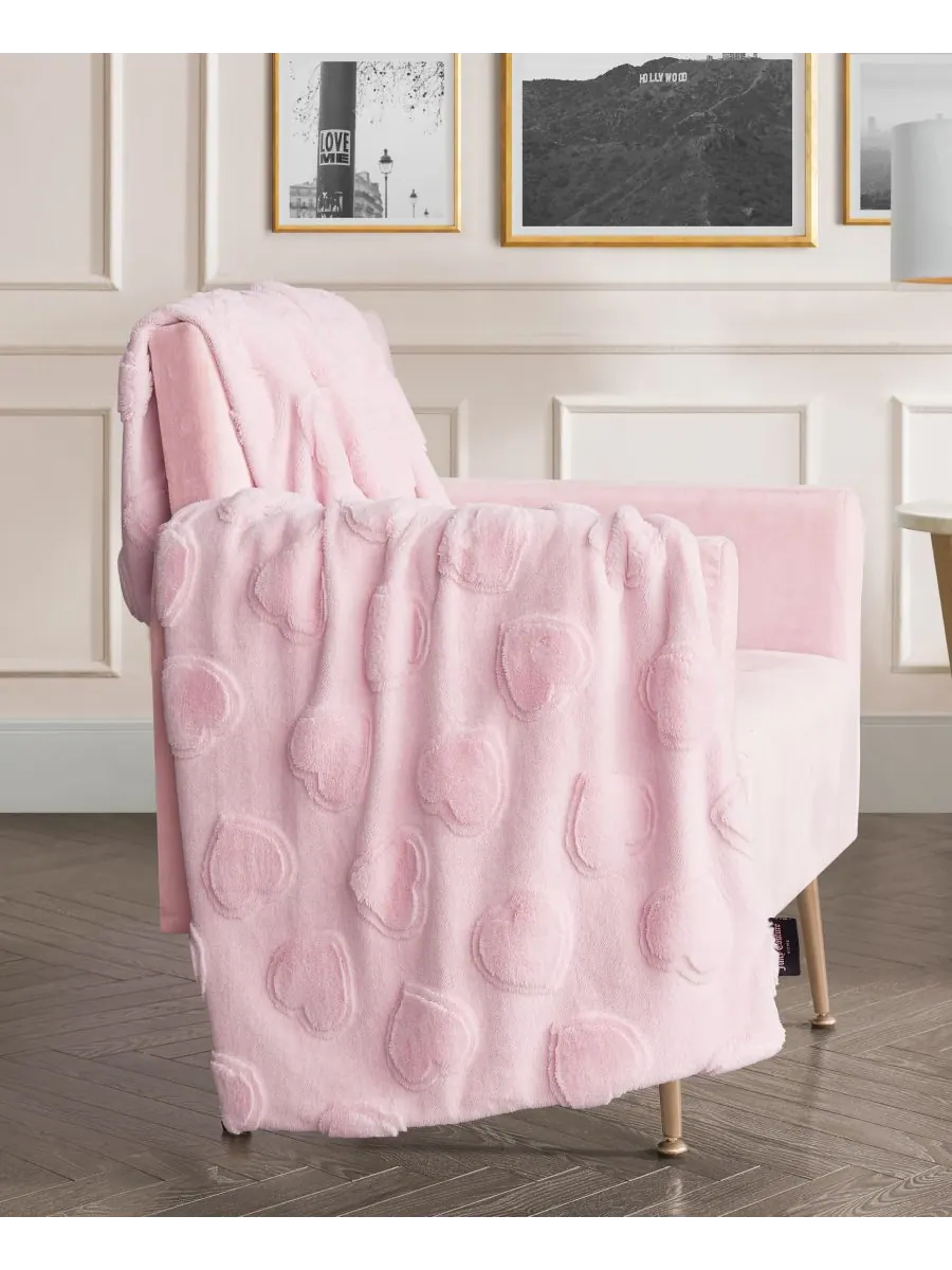 Плед из искусственного меха, 50 x 70 дюймов Juicy Couture — изображение 2 из 5, светлый розовый