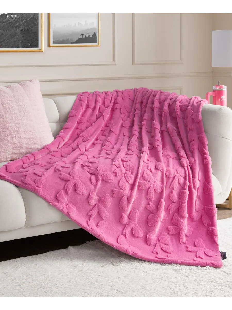 Плед из искусственного меха, 50 x 70 дюймов Juicy Couture — изображение 1 из 5, розовый