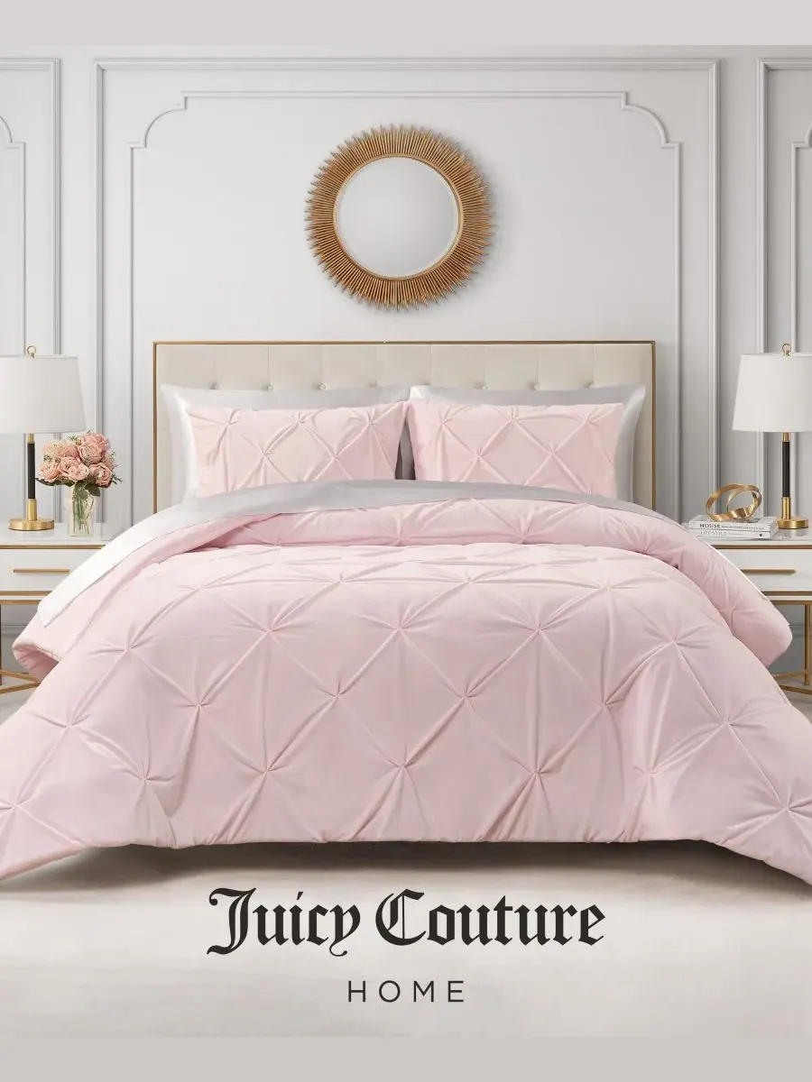 Комплект постельного белья Kiss Pleat Plush, 2 предмета, размер Twin/Twin XL Juicy Couture — изображение 6 из 6, розовый