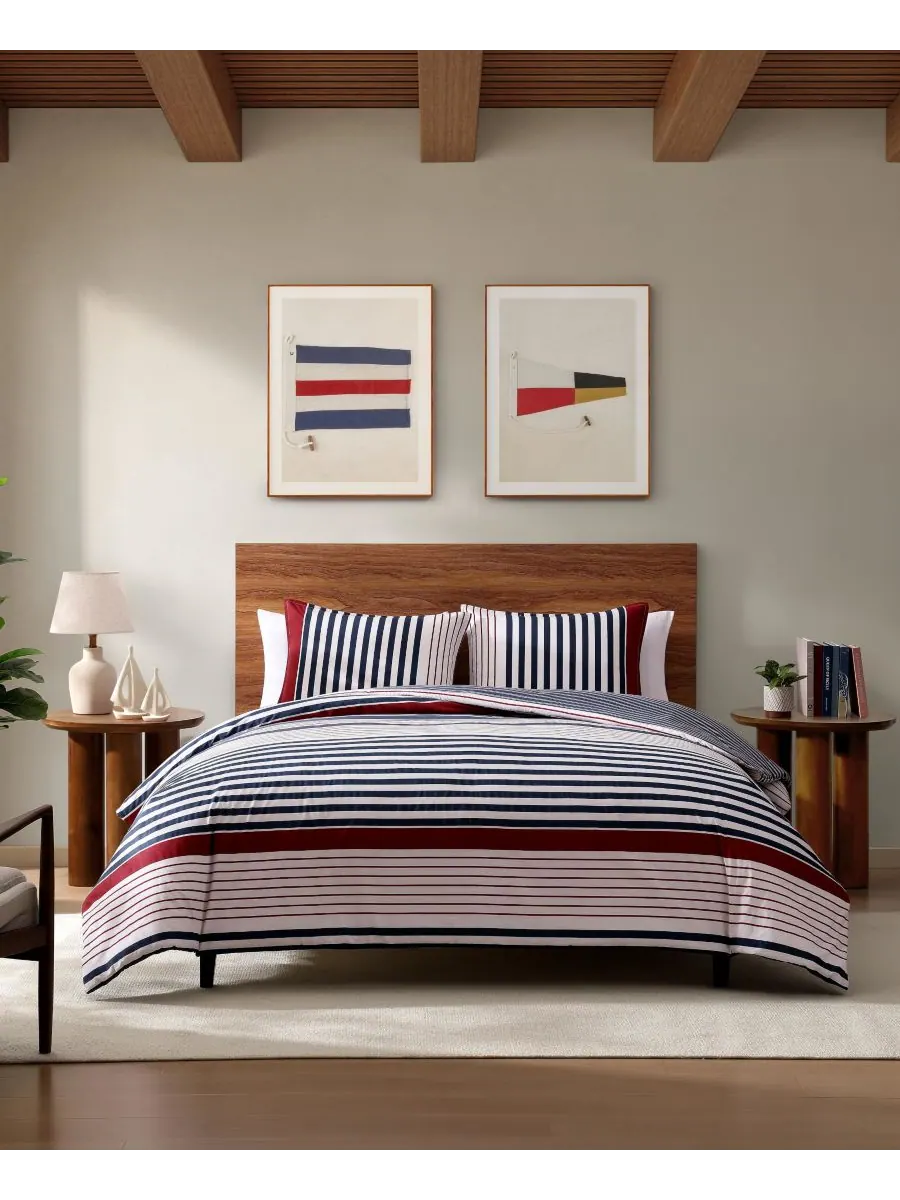 Tommy Hilfiger комплект постельного белья Бруклин из хлопка в полоску размер Twin, 2 предмета