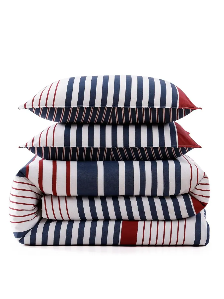 Tommy Hilfiger комплект постельного белья Бруклин из хлопка в полоску размер Twin, 2 предмета — изображение 2 из 8, красный