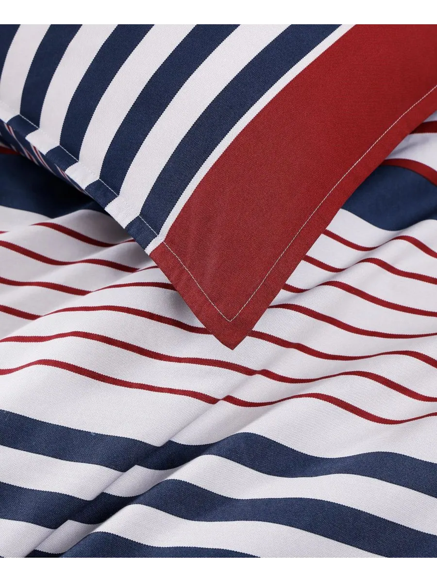 Tommy Hilfiger комплект постельного белья Бруклин из хлопка в полоску размер Twin, 2 предмета — изображение 5 из 8, красный