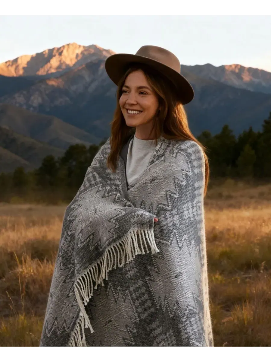 Дышащий плед из смеси хлопка Alberta, 127 x 152 см Woolrich — изображение 13 из 14, серый