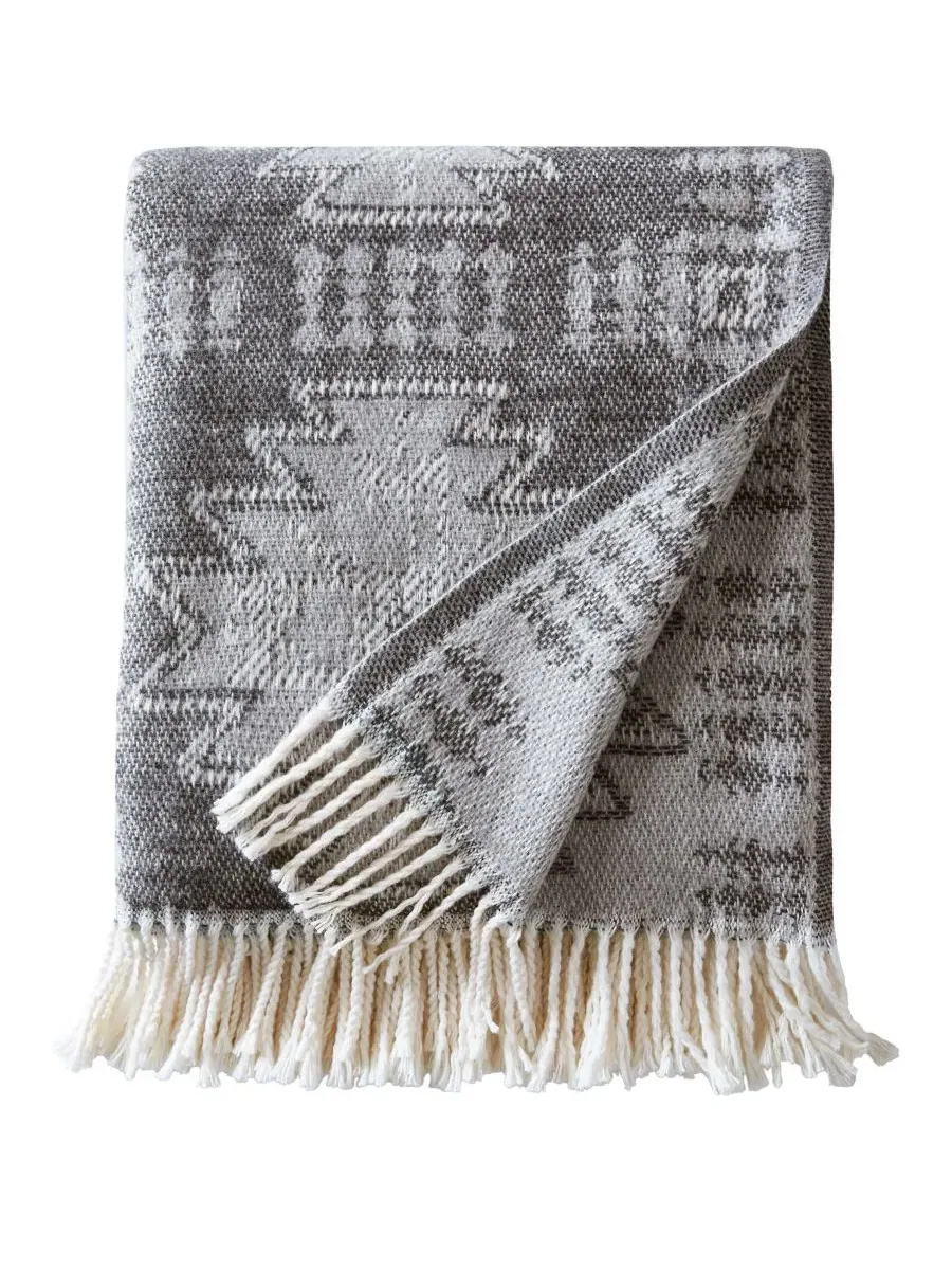 Дышащий плед из смеси хлопка Alberta, 127 x 152 см Woolrich — изображение 3 из 14, серый