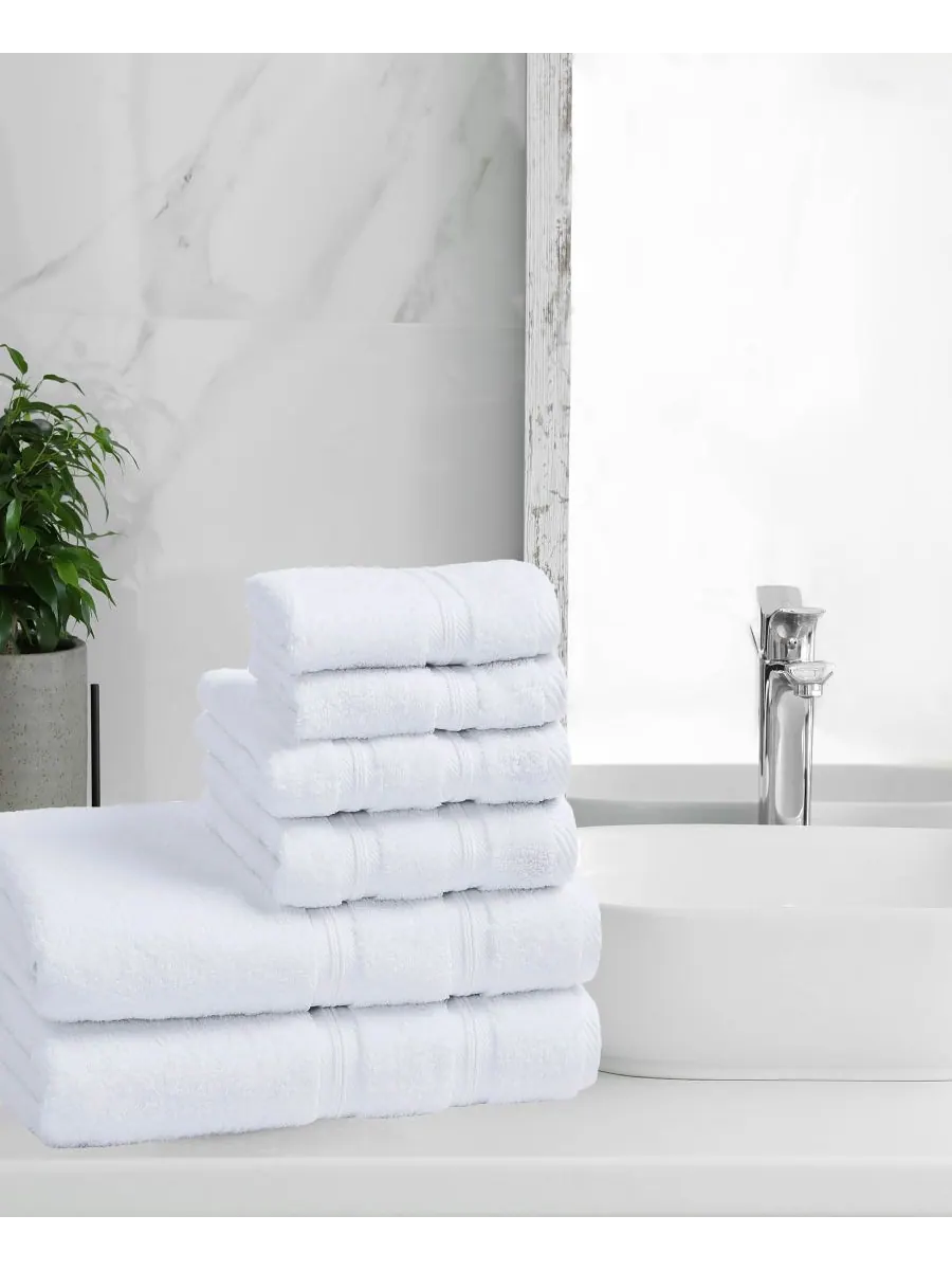 Набор из 6 полотенец smart dry zero twist cotton разных цветов Superior — изображение 5 из 8, белый