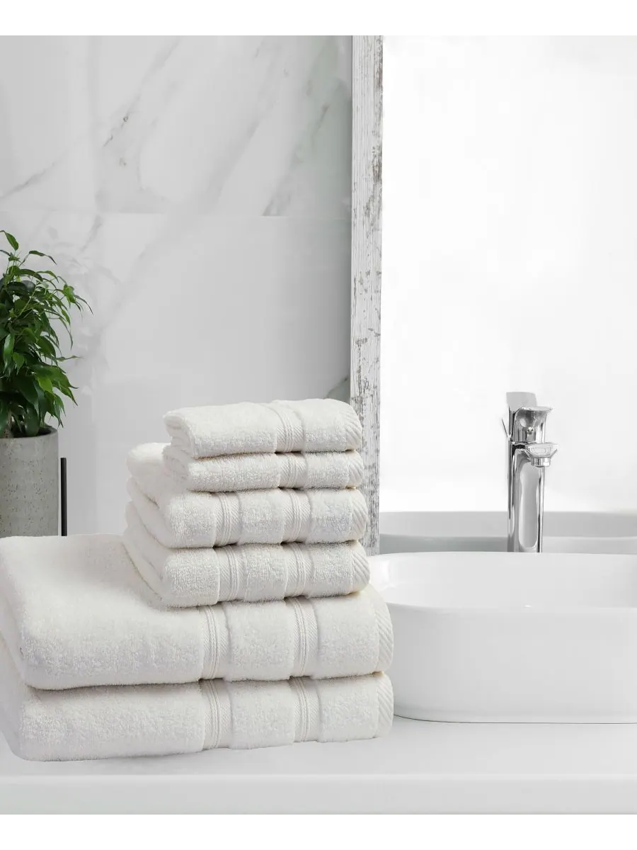 Набор из 6 полотенец Smart Dry Zero Twist Cotton разных цветов Superior — изображение 5 из 8, белый