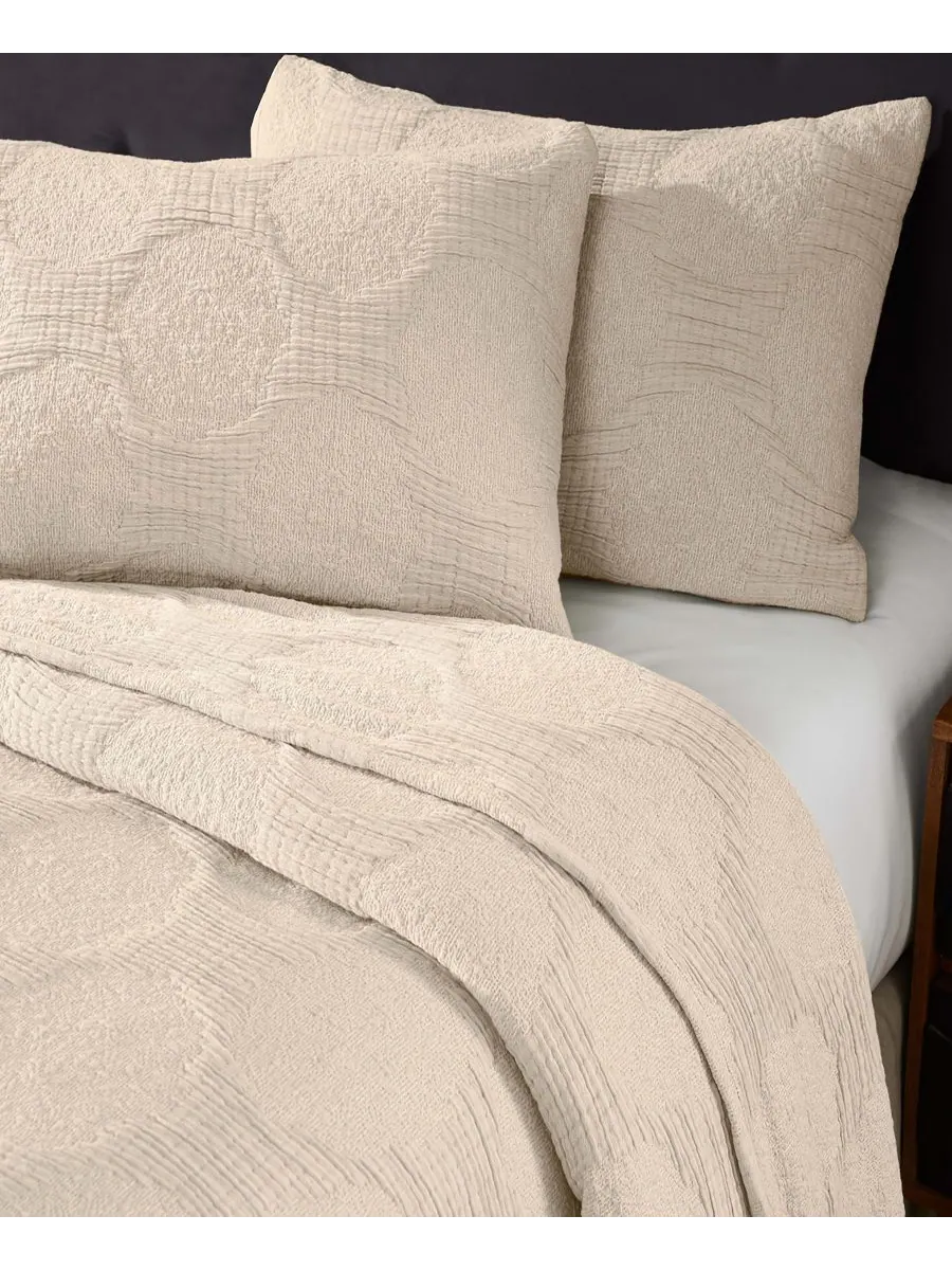 Комплект постельного белья Tanta Crinkle Woven из 3 предметов, размер King Superior — изображение 5 из 6, бежевый