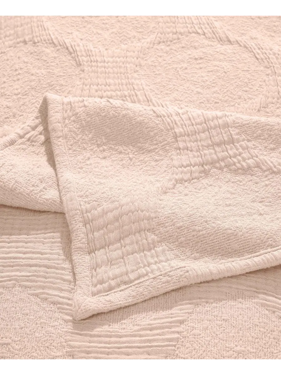Комплект постельного белья Tanta Crinkle Woven из 3 предметов, размер King Superior — изображение 3 из 6, пудровый розовый