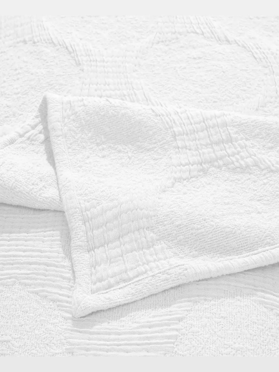 Комплект постельного белья Tanta Crinkle Woven из 3 предметов, размер King Superior — изображение 3 из 5, белый