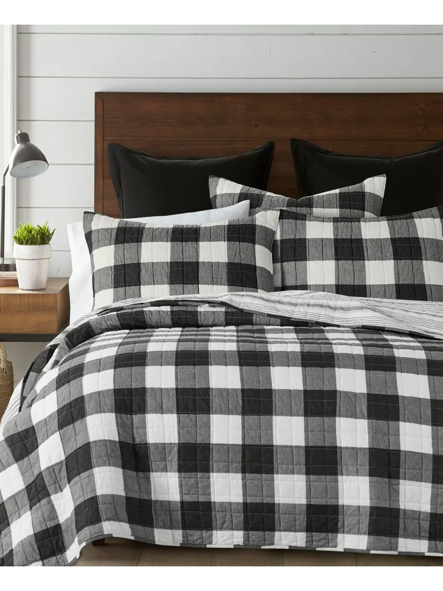Комплект постельного белья camden buffalo check из 3 предметов, размер queen. Levtex — изображение 2 из 4, черный