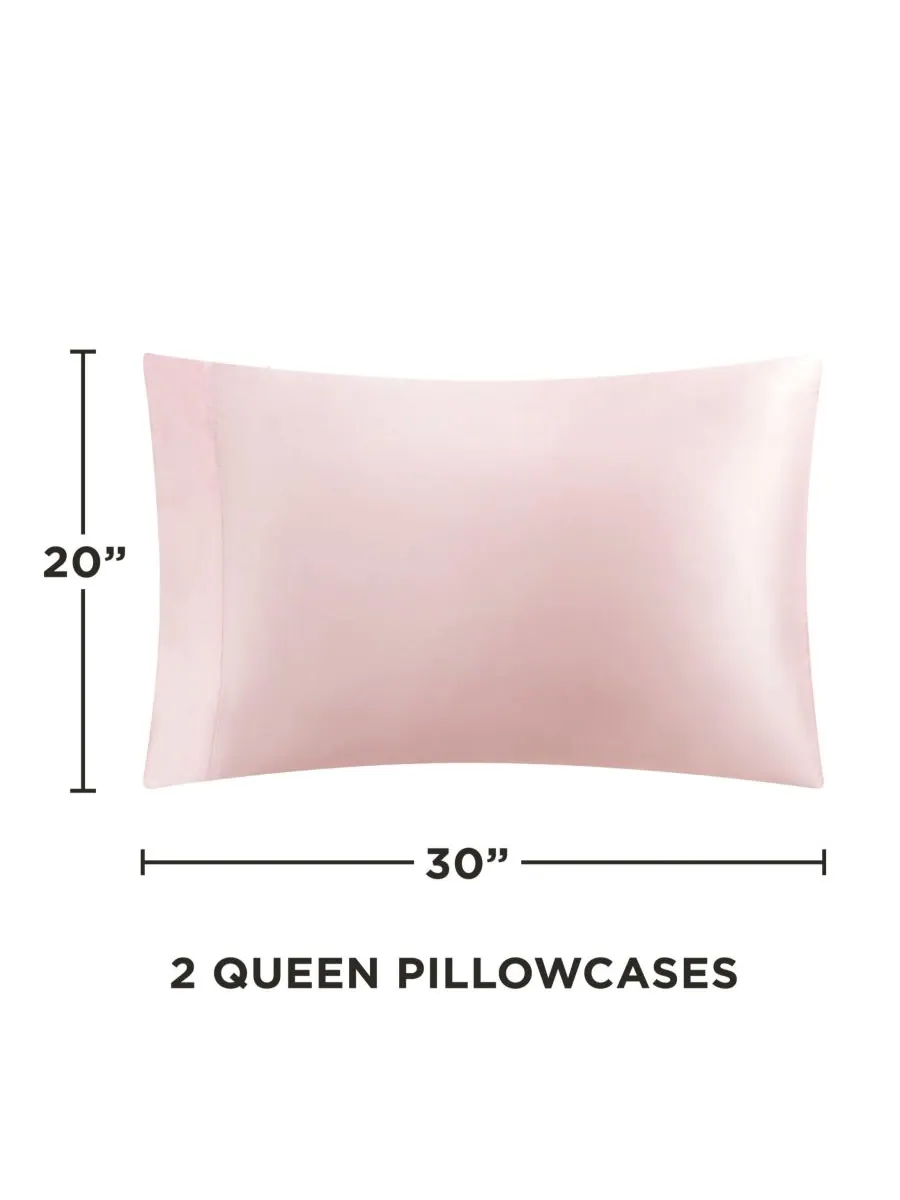 Комплект из двух атласных наволочек, размер queen. Juicy Couture — изображение 4 из 4, розовый