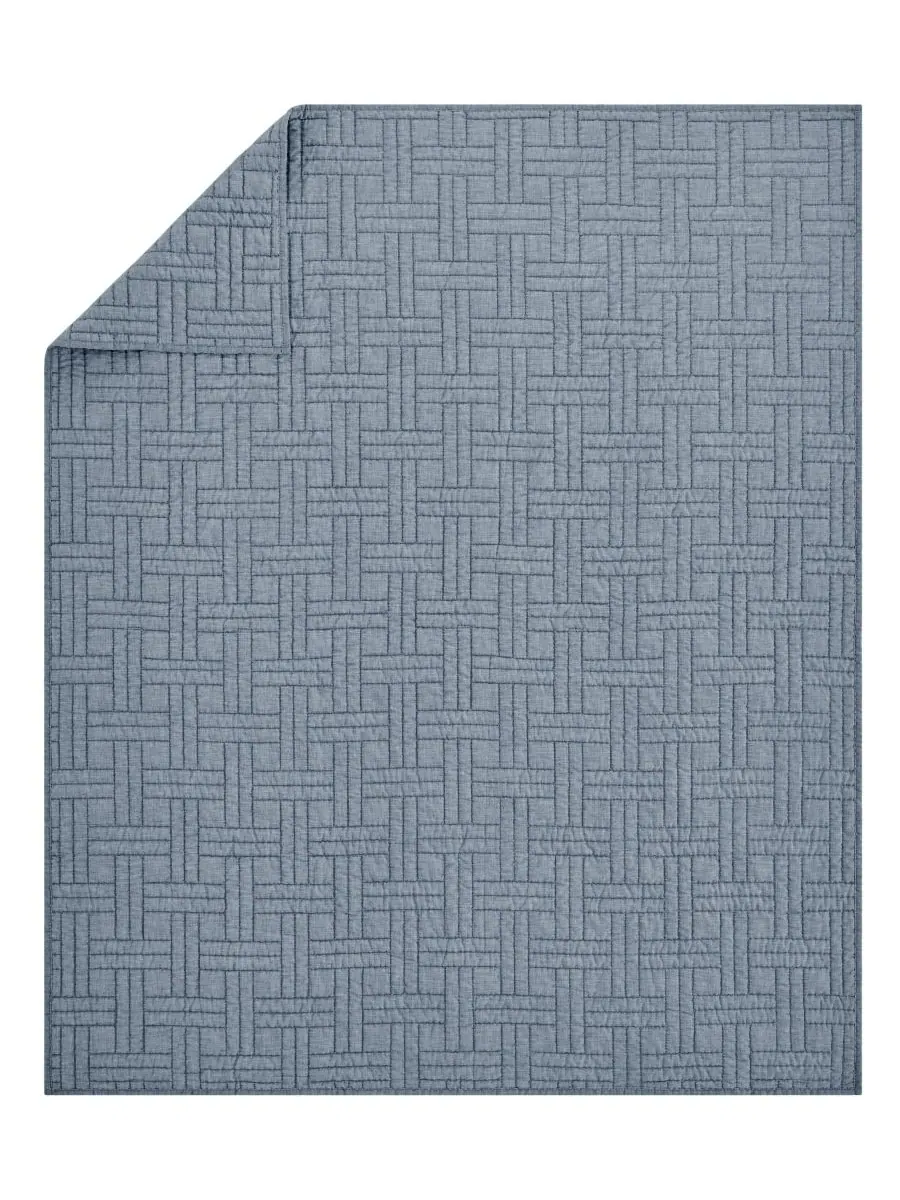 Двустороннее стеганое покрывало Melange Stitch, 50 x 60 дюймов Levtex — изображение 4 из 4, шамбре