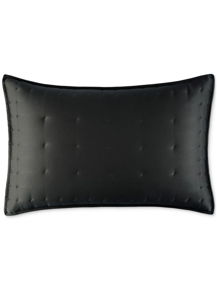 Шелковая наволочка с фактурой "молотый шелк", стандартная Donna Karan Home, Black, Standard Sham — черный