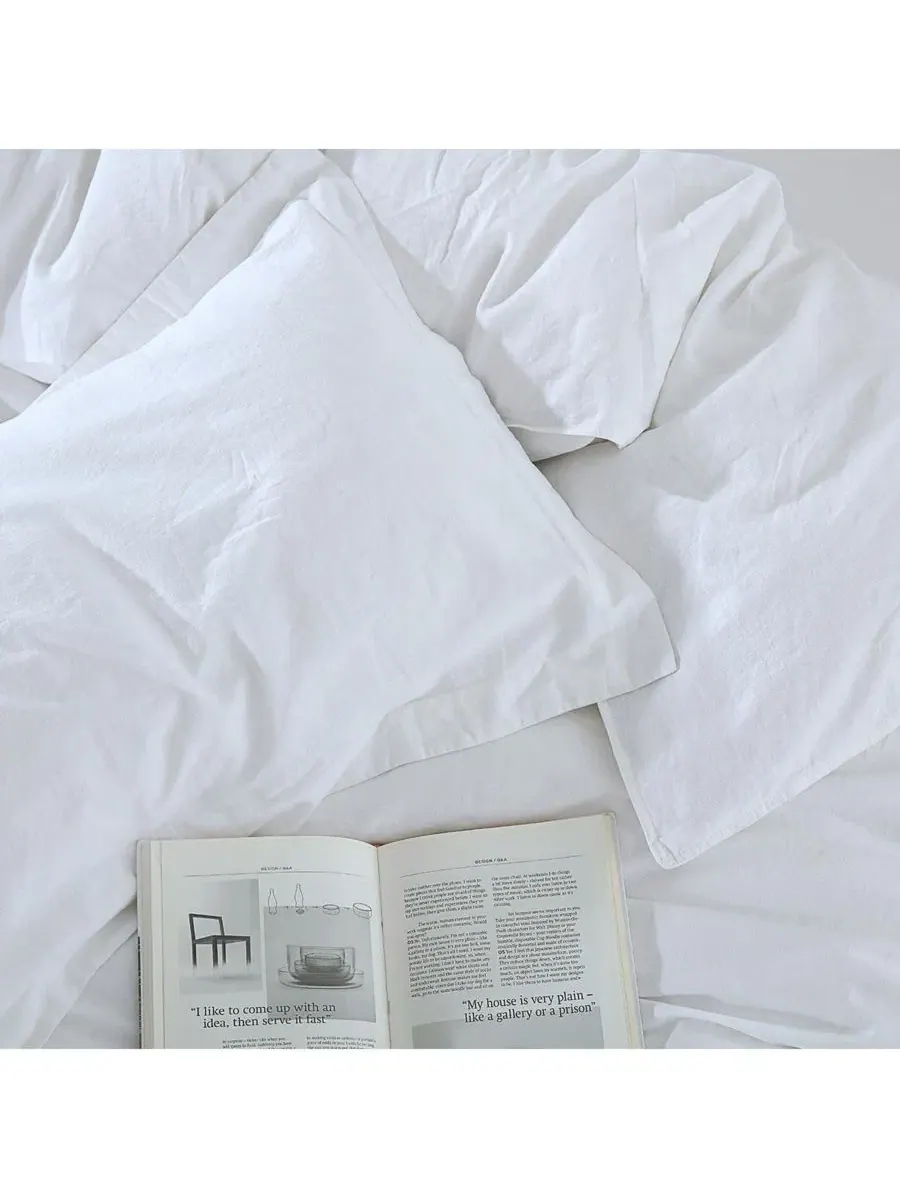 Комплект пододеяльника из льна, Королевский/Калифорнийский Королевский Egyptian Linens — изображение 2 из 2, белый