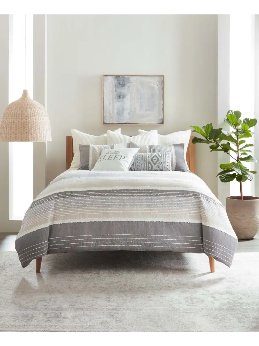 Комплект постельного белья Santander Textured из 3 предметов, размер King/California King Levtex — изображение 1 из 3, серый