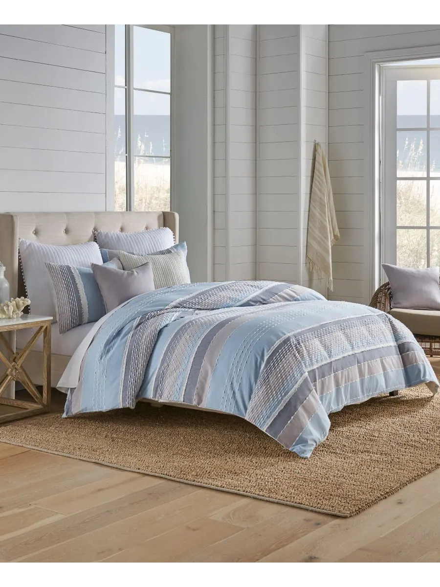 Комплект постельного белья Santander Textured из 3 предметов, размер King/California King Levtex — изображение 2 из 4, синий