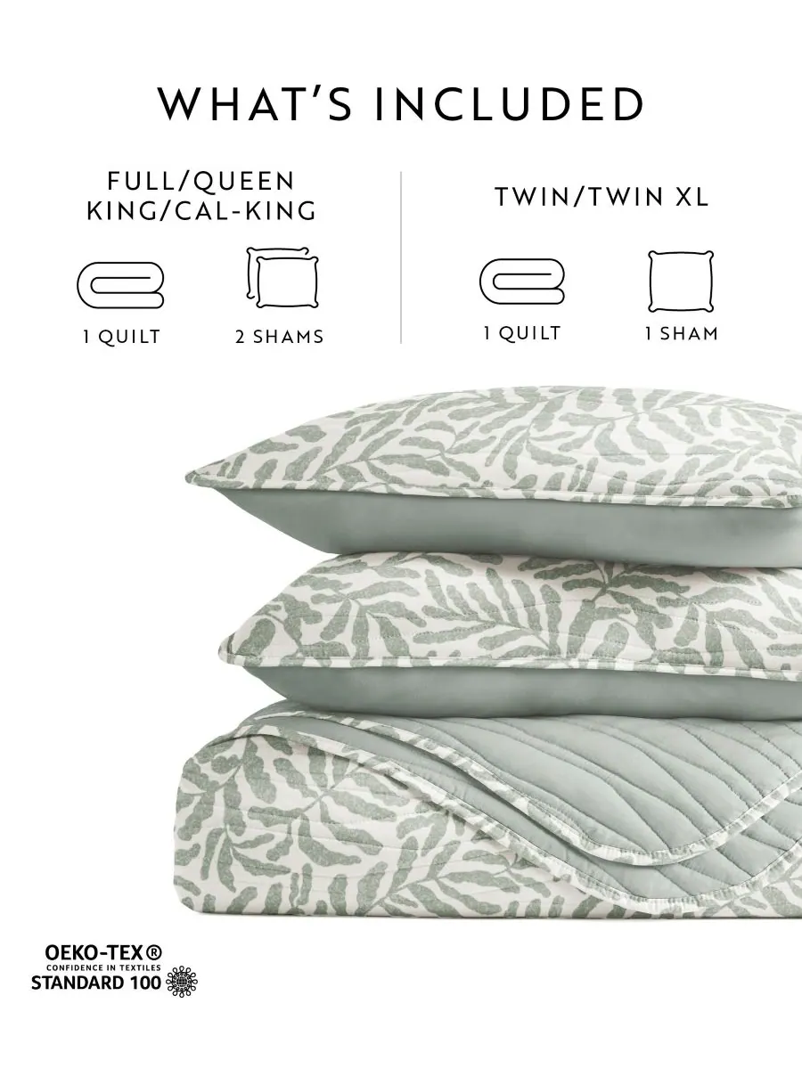Двусторонний комплект постельного белья Tossed Ferns, 3 предмета, размер Full/Queen ienjoy Home — изображение 7 из 10