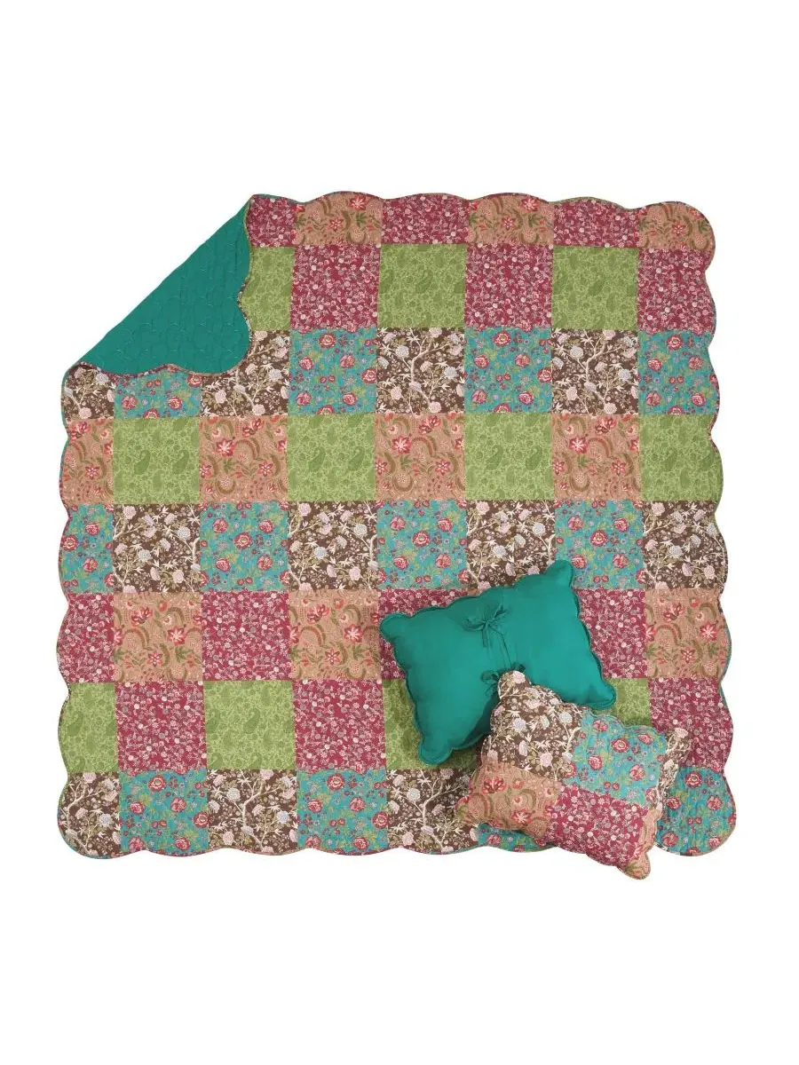 Комплект стеганого покрывала Danica Reversible 2-Piece, Twin Greenland Home Fashions — изображение 3 из 6, мульти