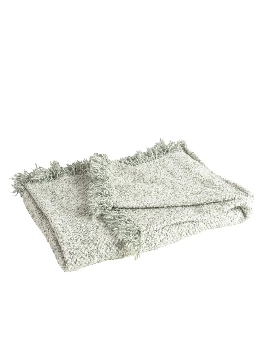 Плед из букле с бахромой, 127 x 152 см, Ruth Boucle Texture Rizzy Home — зеленый