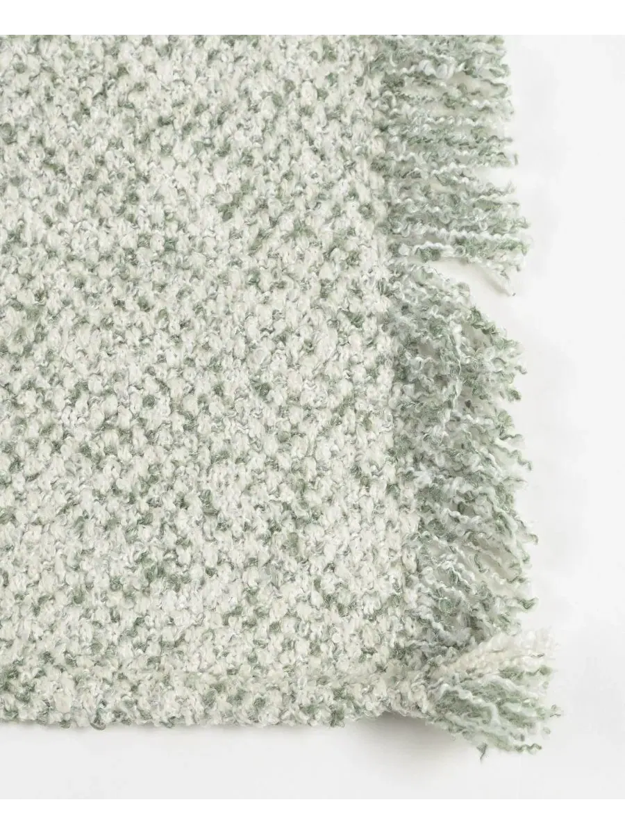 Плед из букле с бахромой, 127 x 152 см, Ruth Boucle Texture Rizzy Home — изображение 2 из 6, зеленый
