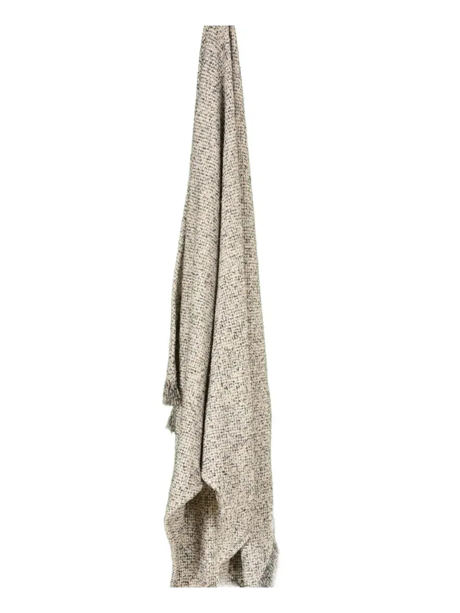 Плед флисовый с бахромой Ruth Boucle Texture Throw Rizzy Home — изображение 4 из 6, серый